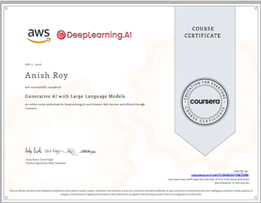 Generative AI with LLMs Certificate